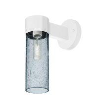 Besa Lighting JUNI10BL-WALL-EDIL-WH - Besa, Juni 10 Outdoor Sconce, Blue Bubble, White Finish, 1x4W LED Filament