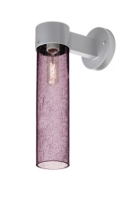 Besa Lighting JUNI16PL-WALL-EDIL-SL - Besa, Juni 16 Outdoor Sconce, Plum Bubble, Silver Finish, 1x4W LED Filament