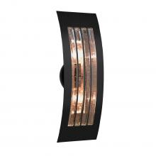 Besa Lighting SAIL17SM-EDIL-BK - Besa, Sail Wall Sconce, Smoke Bubble, Black Finish, 2x8W LED Filament