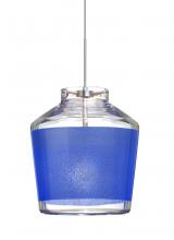 Besa Lighting X-PIC6BL-SN - Besa Pendant For Multiport Canopy Pica 6 Satin Nickel Blue Sand 1x50W MAX GY6.35 Base