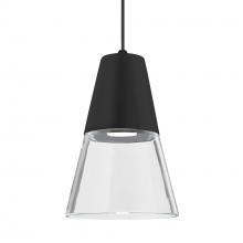 Besa Lighting X-TIMO6BC-LED-BK - Besa Timo 6 Pendant For Multiport Canopies, Clear/Black, Black Finish, 1x9W LED