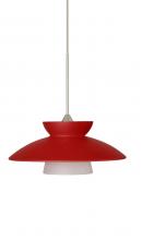 Besa Lighting XP-271831-SN - Besa Pendant Trilo 7 Satin Nickel Red Matte 1x50W MAX GY6.35 Base