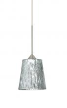 Besa Lighting XP-5125SF-SN - Besa Pendant Nico 4 Satin Nickel Stone Silver Foil 1x35W MAX GY6.35 Base