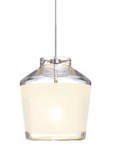 Besa Lighting XP-PIC6WH-SN - Besa Pendant Pica 6 Satin Nickel White Sand 1x50W MAX GY6.35 Base