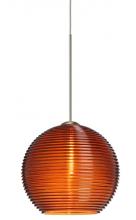 Besa Lighting 1XT-461582-LED-SN - Besa Pendant Kristall 6 Satin Nickel Amber 1x5W LED