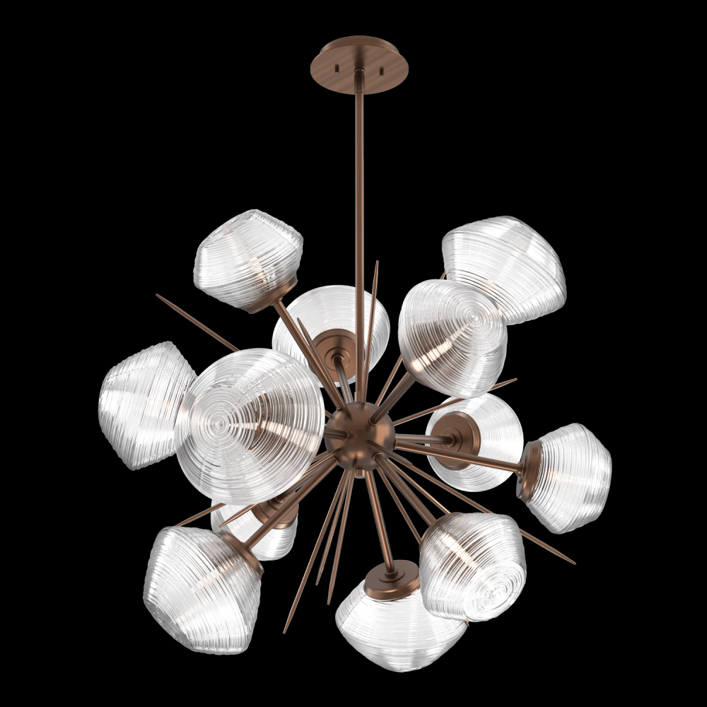 Mesa 36" Starburst-Oil Rubbed Bronze-Clear Blown Glass