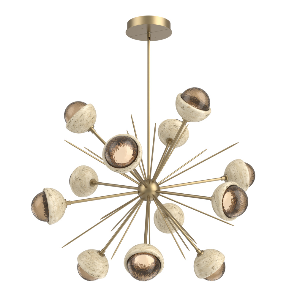 Cabochon Chandelier Large Pendant Gilded Brass