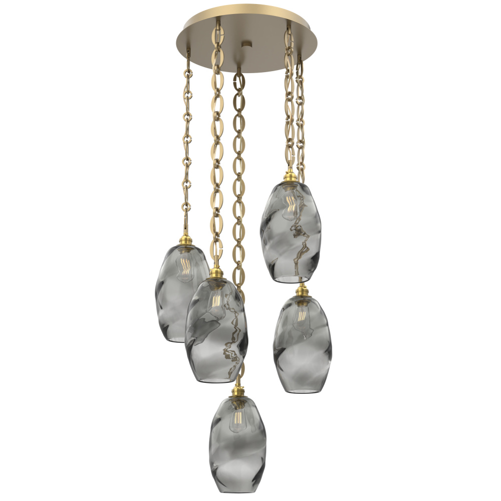 Ellisse Round 5pc Multi-Pendant Chain