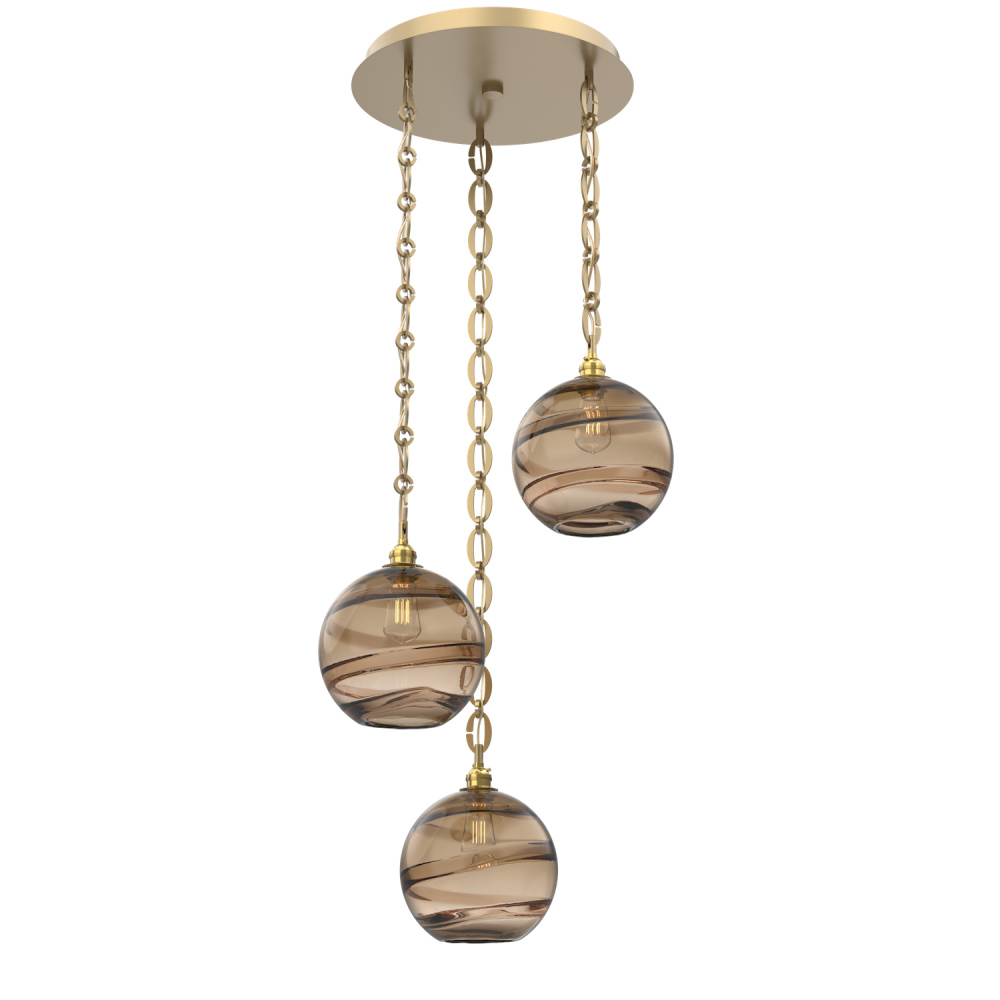 Terra Round 3pc Multi-Pendant with Chain