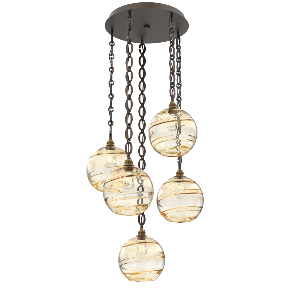 Terra Round 5pc Multi-Pendant with Chain