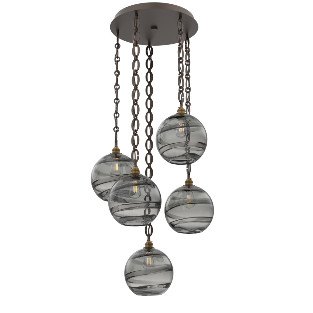 Terra Round 5pc Multi-Pendant with Chain