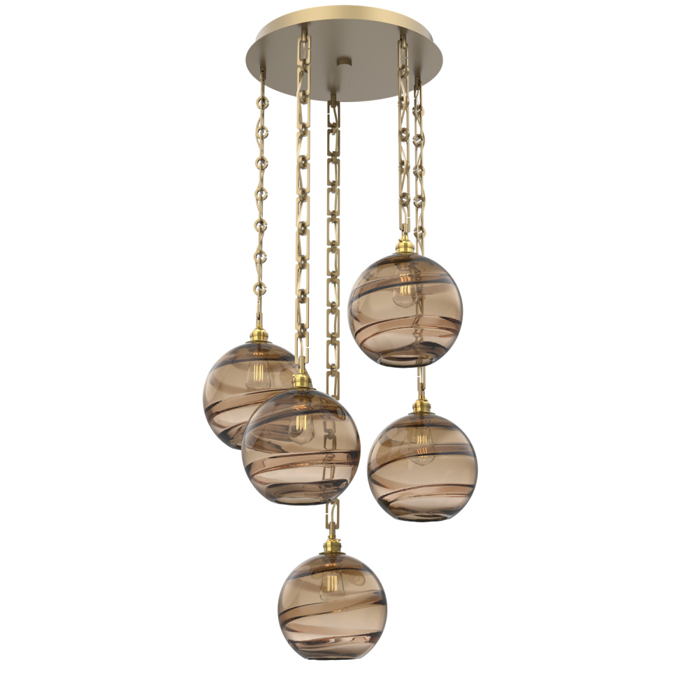 Terra Round 5pc Multi-Pendant with Chain