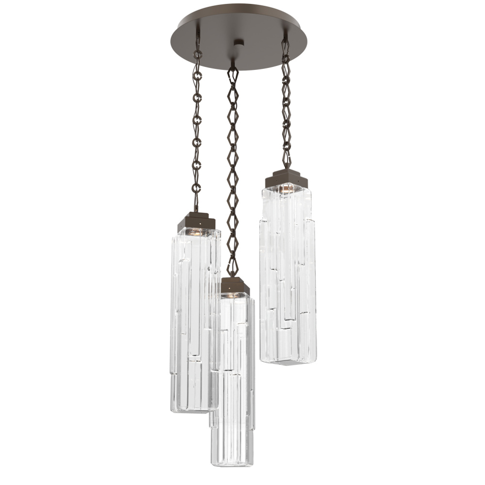 Ledgestone Round 3pc Multi-Pendant with Chain