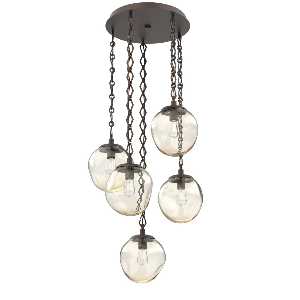 Aster Round 5pc Multi-Pendant with Chain (Bulb)