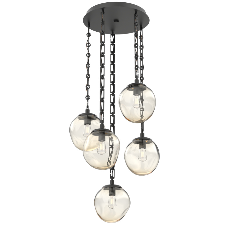 Aster Round 5pc Multi-Pendant with Chain (Bulb)