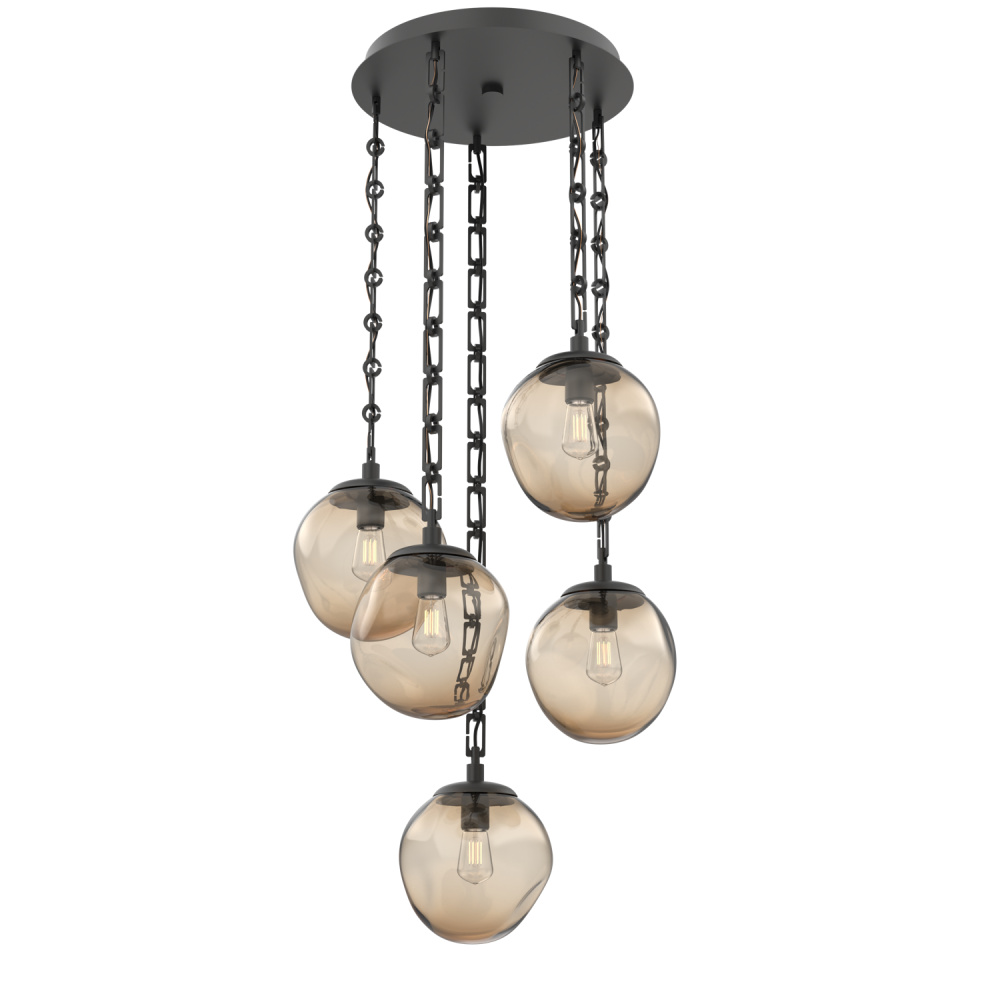 Aster Round 5pc Multi-Pendant with Chain (Bulb)