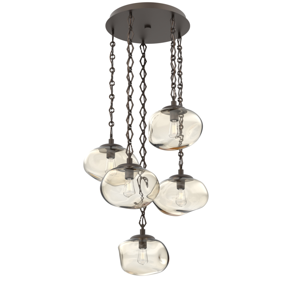 Nova Round 5pc Multi-Pendant with Chain (Bulb)