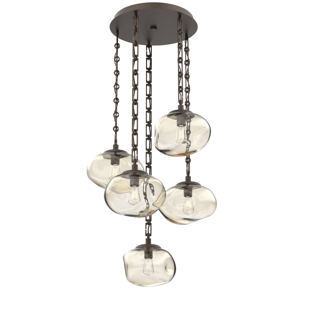 Nova Round 5pc Multi-Pendant with Chain (Bulb)