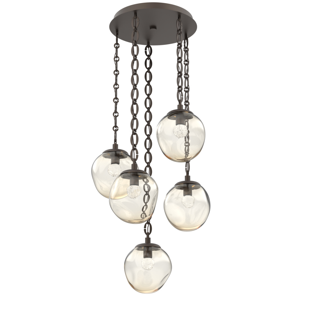 Aster Round 5pc Multi-Pendant with Chain (LED)