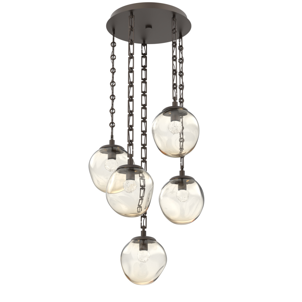Aster Round 5pc Multi-Pendant with Chain (LED)
