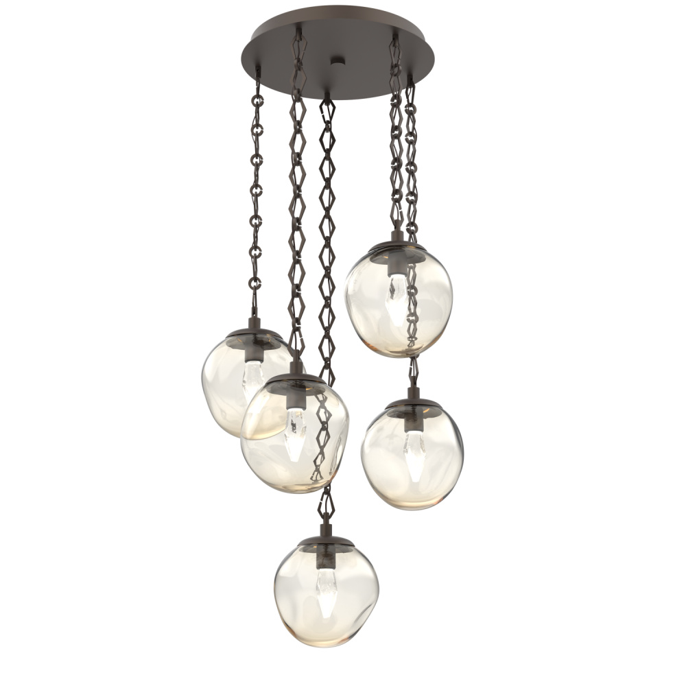 Aster Round 5pc Multi-Pendant with Chain (LED)