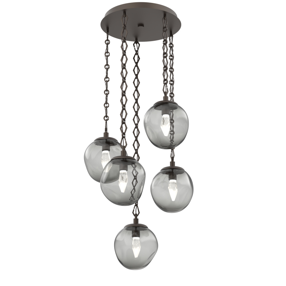Aster Round 5pc Multi-Pendant with Chain (LED)