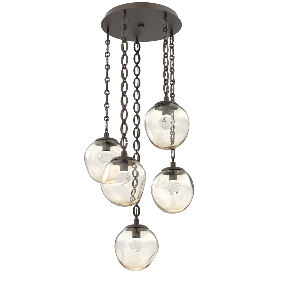 Aster Round 5pc Multi-Pendant with Chain (LED)