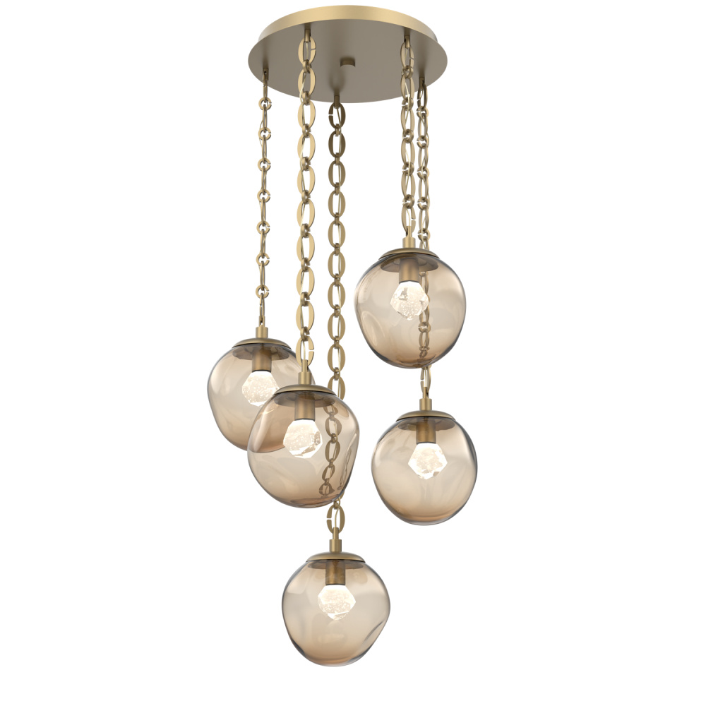 Aster Round 5pc Multi-Pendant with Chain (LED)