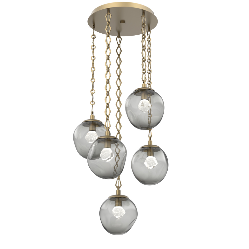 Aster Round 5pc Multi-Pendant with Chain (LED)