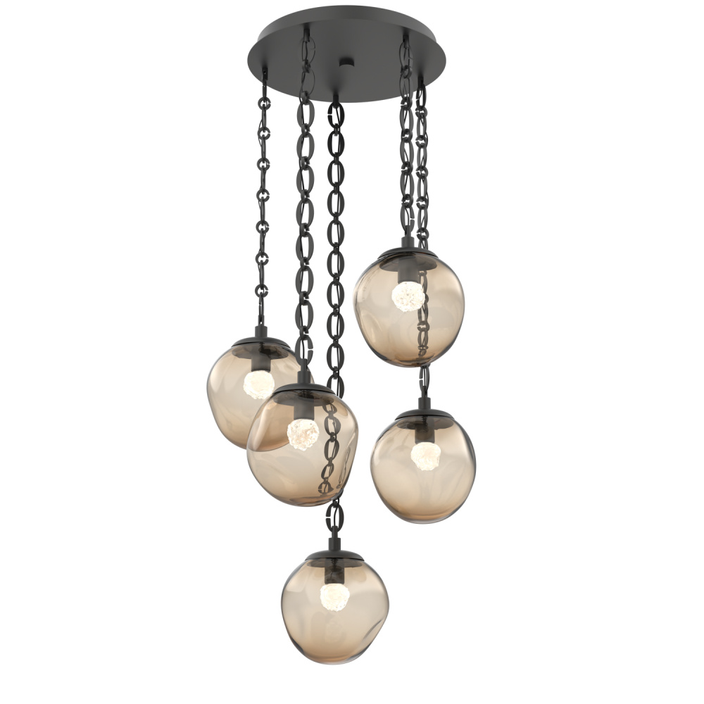 Aster Round 5pc Multi-Pendant with Chain (LED)