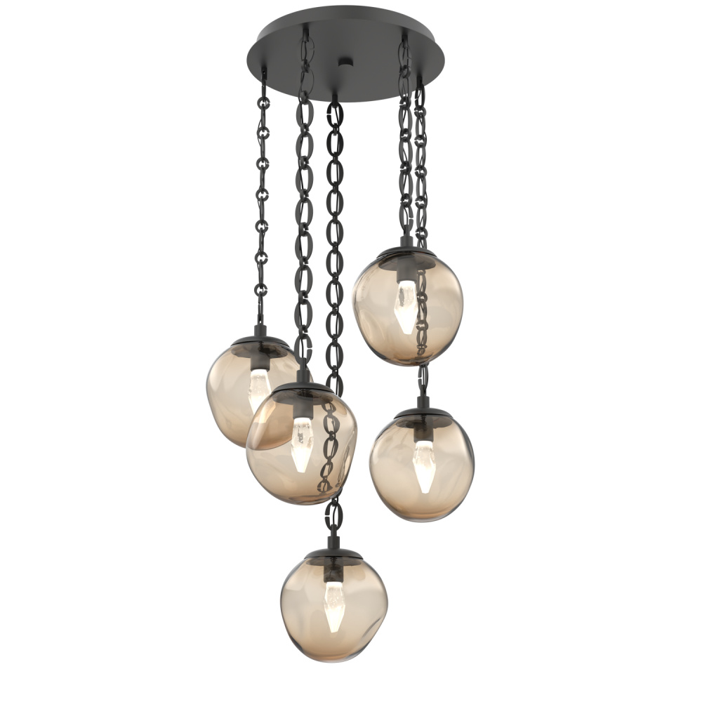 Aster Round 5pc Multi-Pendant with Chain (LED)