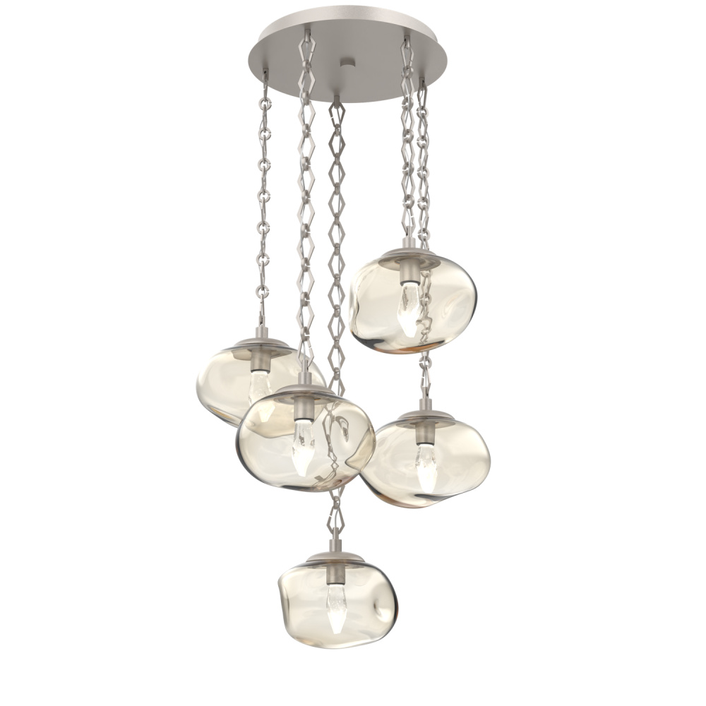 Nova Round 5pc Multi-Pendant with Chain (LED)