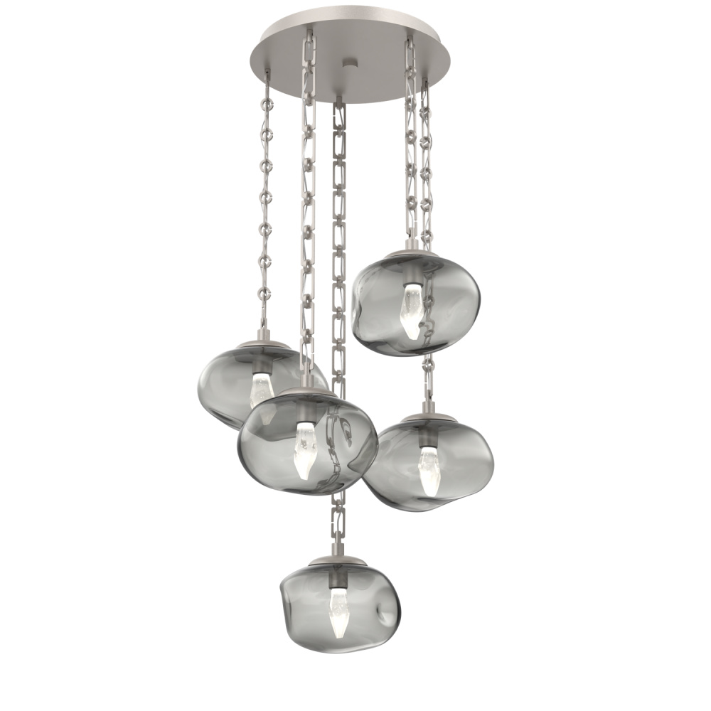 Nova Round 5pc Multi-Pendant with Chain (LED)