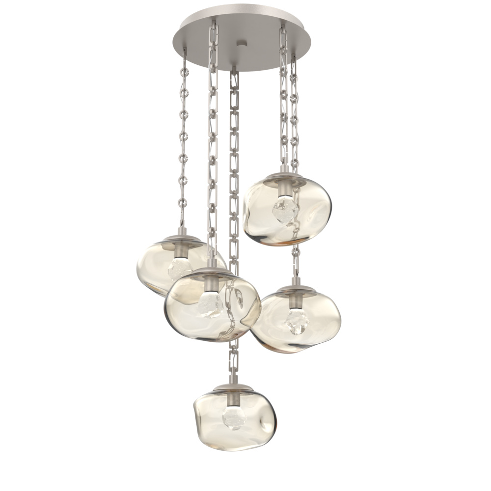 Nova Round 5pc Multi-Pendant with Chain (LED)