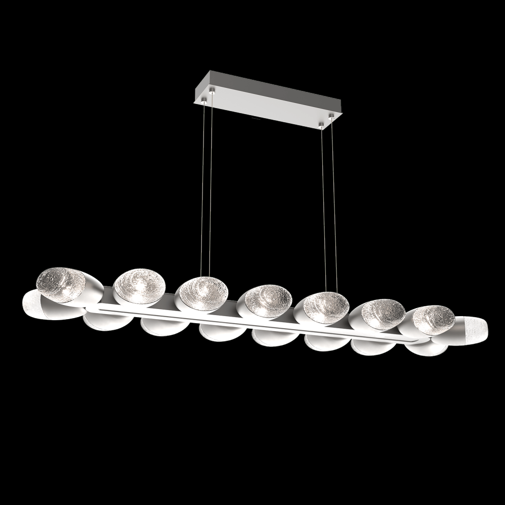 Pebble Linear Suspension 48" Small Glass-Gunmetal-Pebble Clear