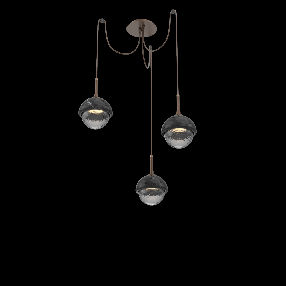 Cabochon Round 3pc Swag Multi-Pendant