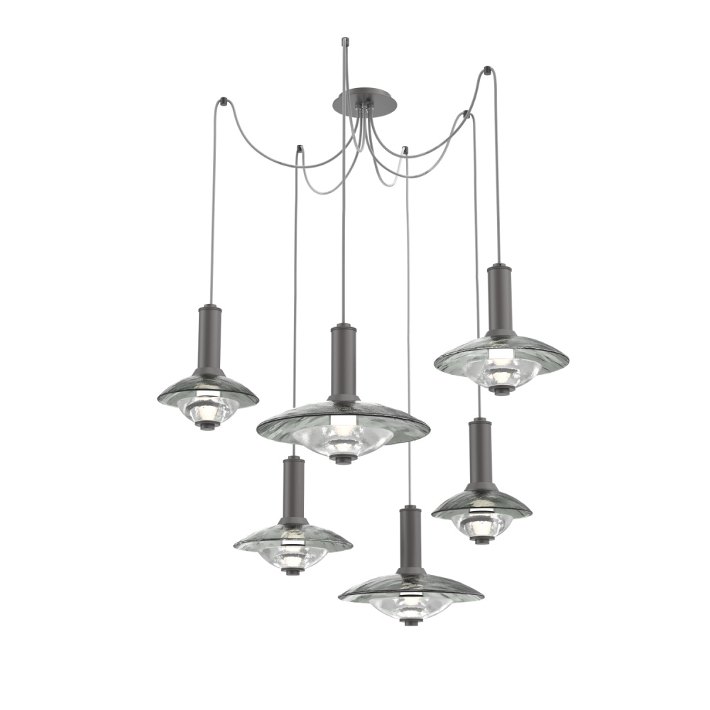 Cirrus Round 6pc Swag Multi-Pendant Chandelier