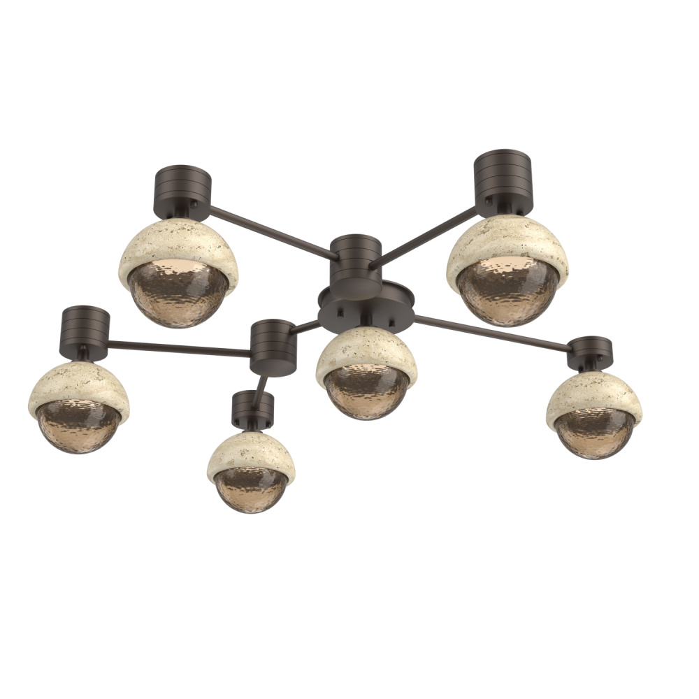 Cabochon Flush Mount Wall Sconce Flat Bronze