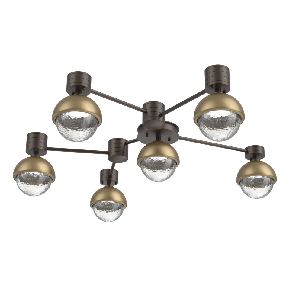 Cabochon Flush Mount Wall Sconce Flat Bronze