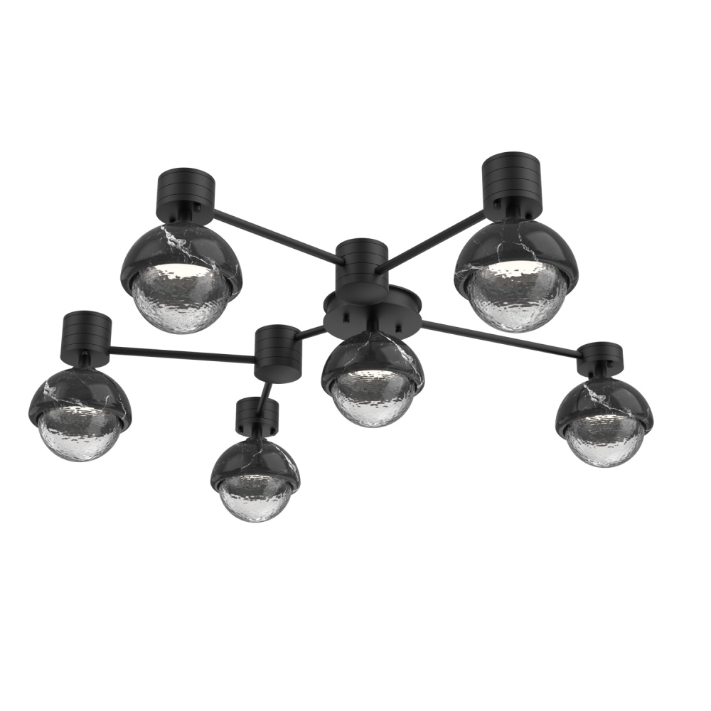 Cabochon Flush Mount Wall Sconce Matte Black