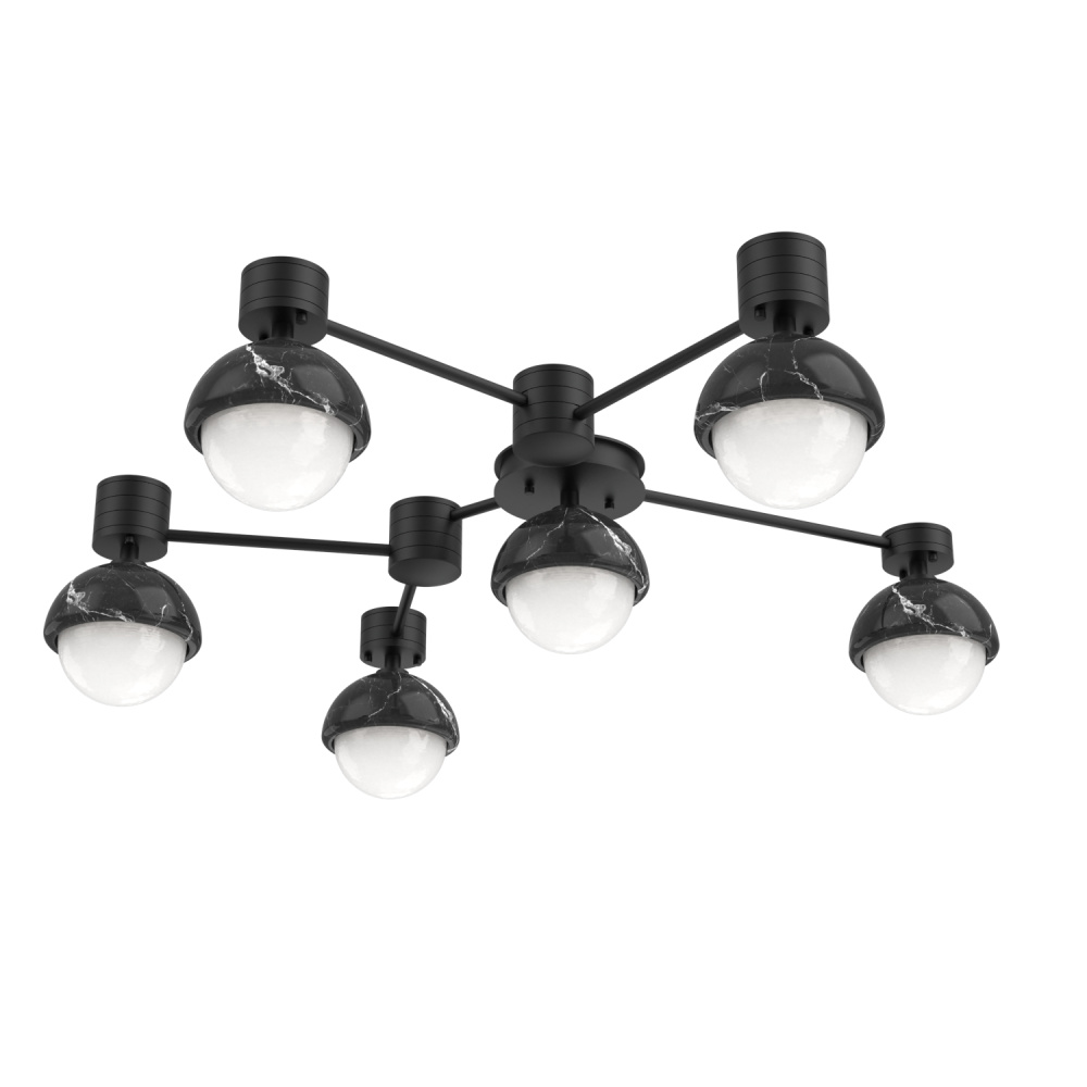 Cabochon Flush Mount Wall Sconce Matte Black