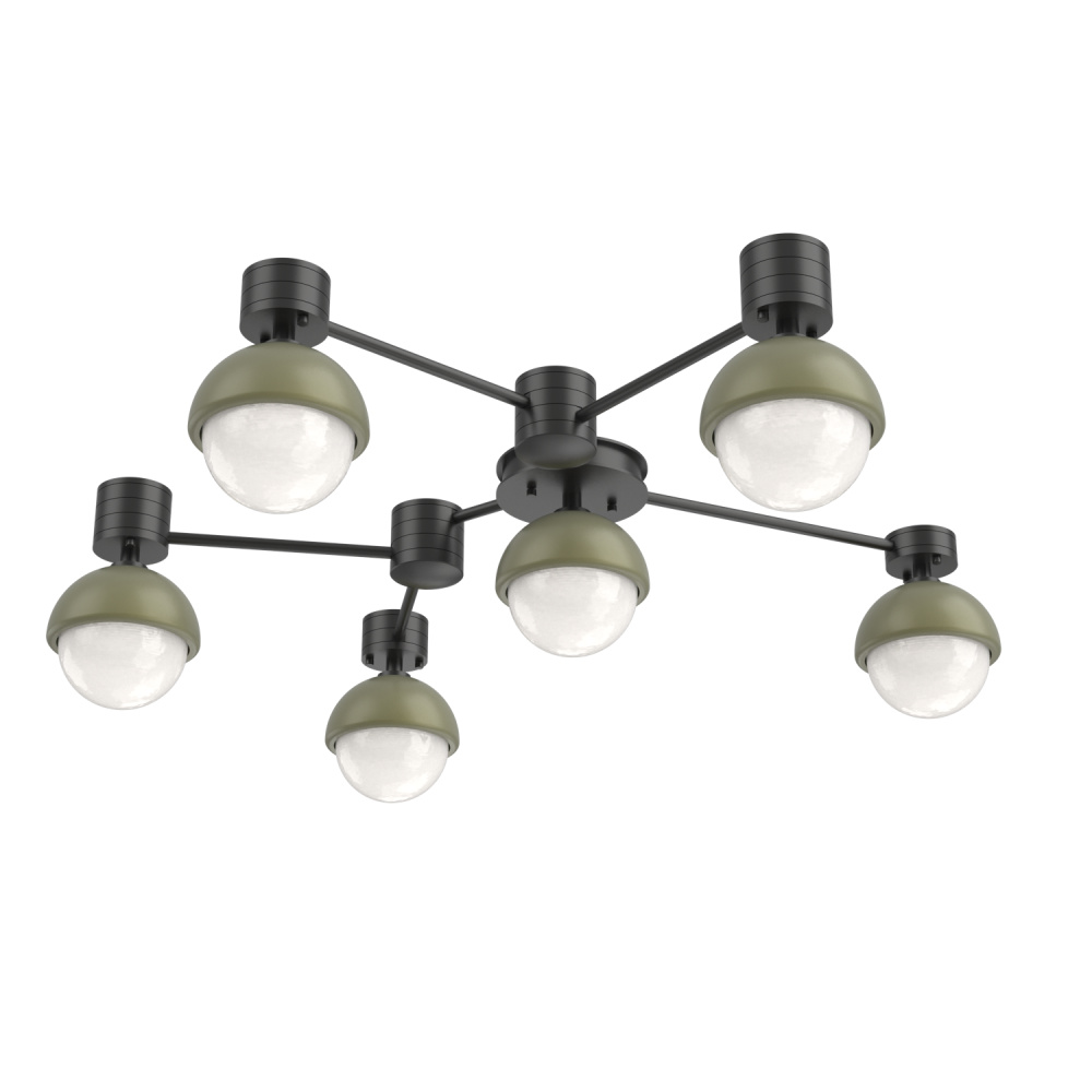 Cabochon Flush Mount Wall Sconce Matte Black