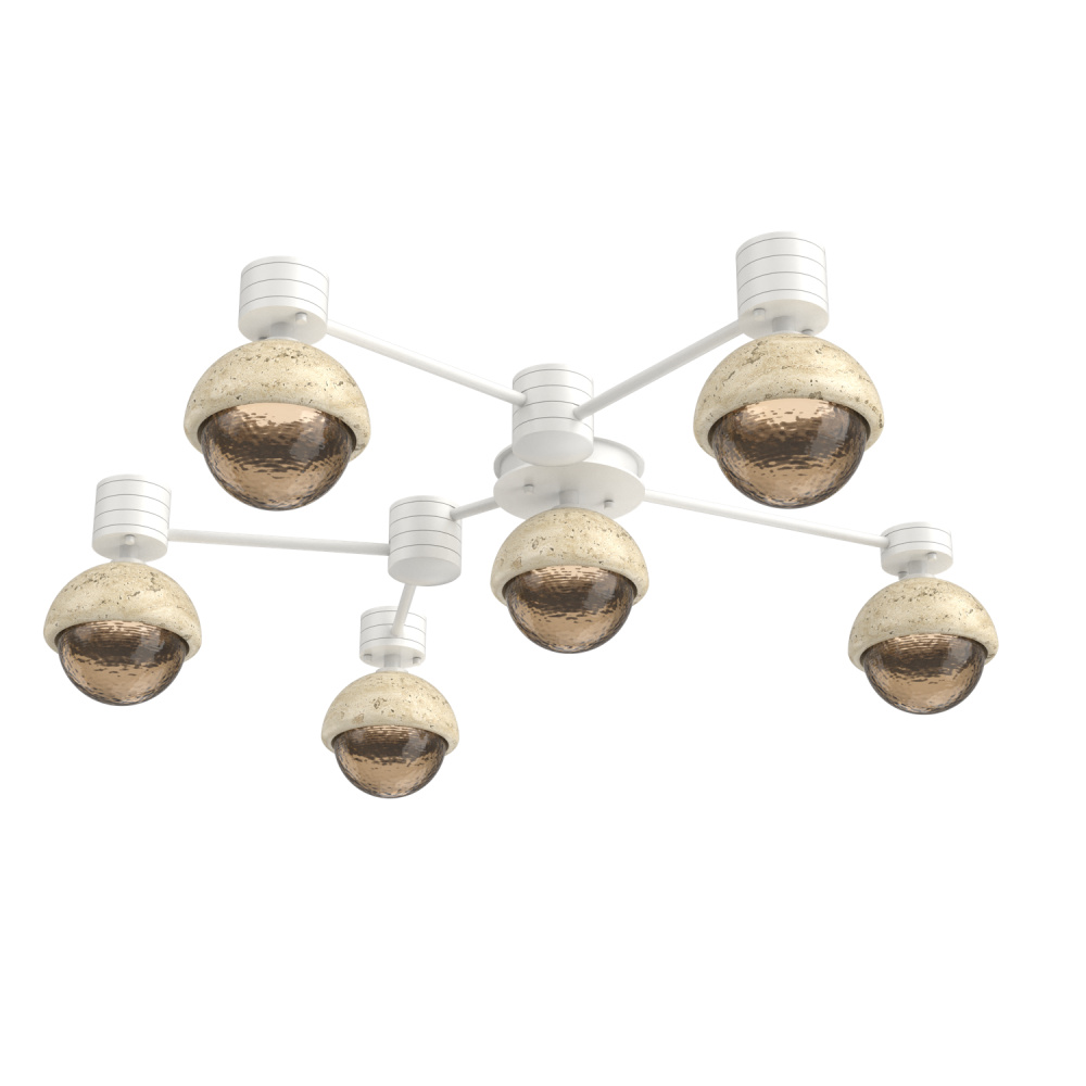 Cabochon Flush Mount Wall Sconce Salt White