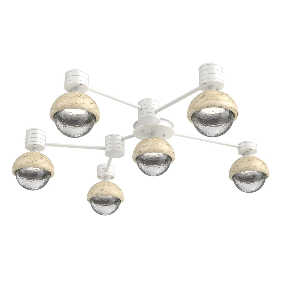 Cabochon Flush Mount Wall Sconce Salt White