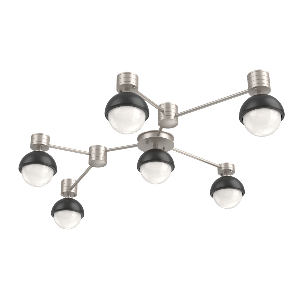 Cabochon Flush Mount Wall Sconce Beige Silver