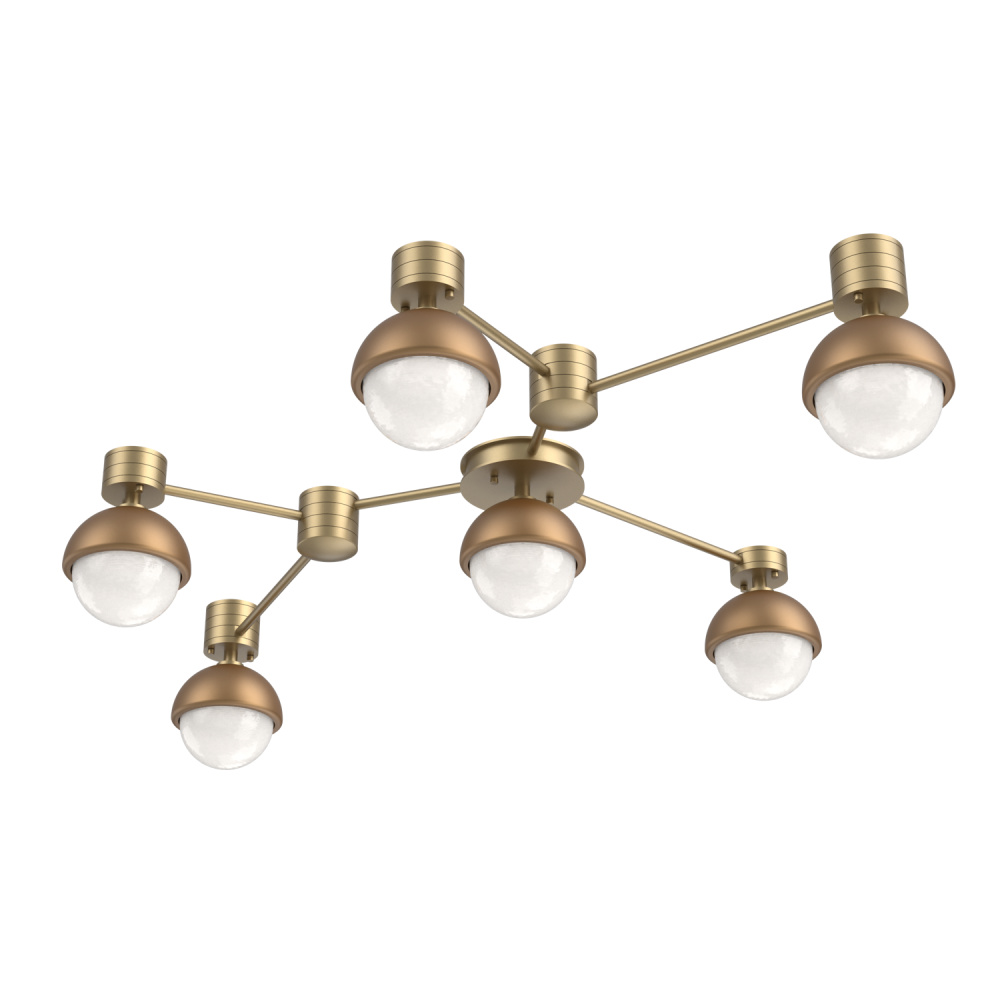 Cabochon Flush Mount Wall Sconce Gilded Brass