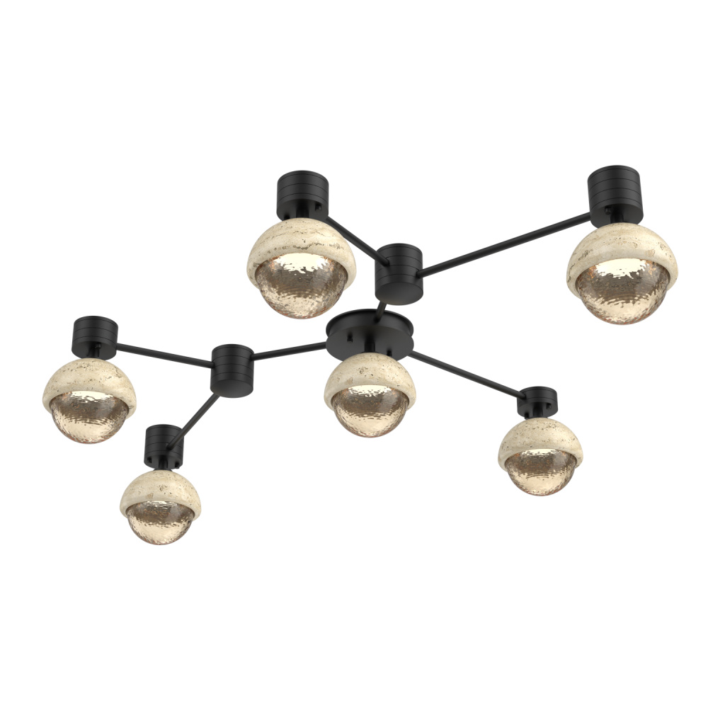 Cabochon Flush Mount Wall Sconce Matte Black
