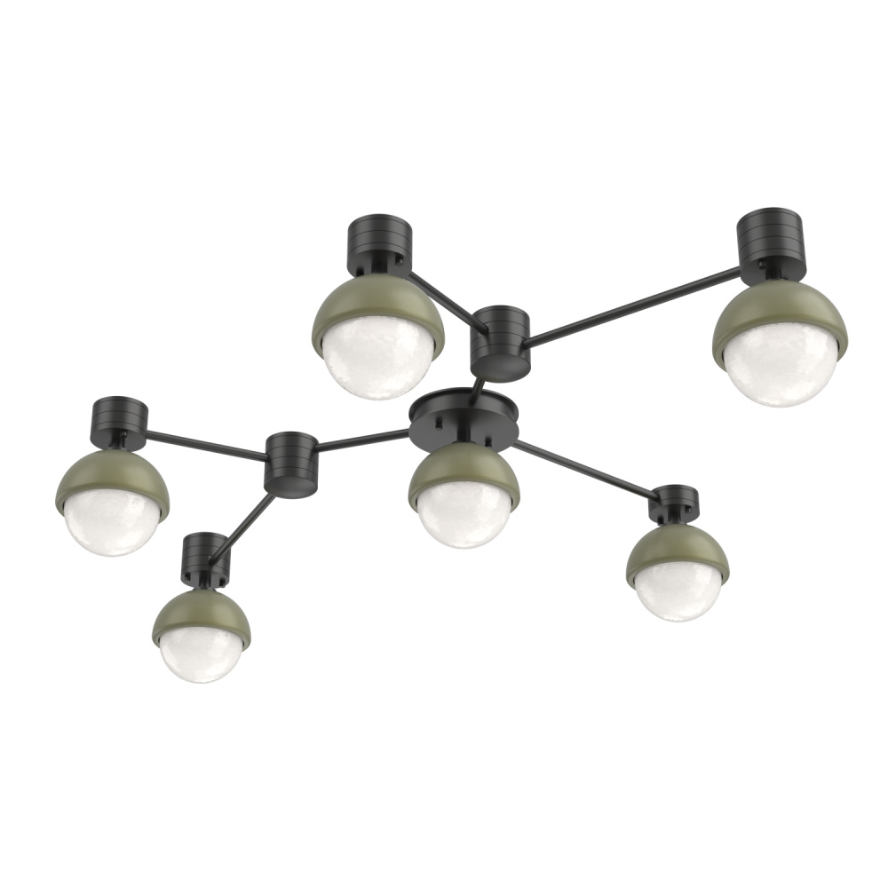 Cabochon Flush Mount Wall Sconce Matte Black