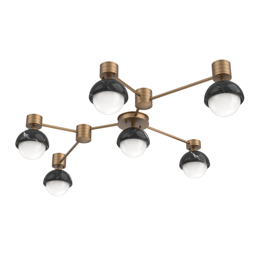 Cabochon Flush Mount Wall Sconce Novel Brass