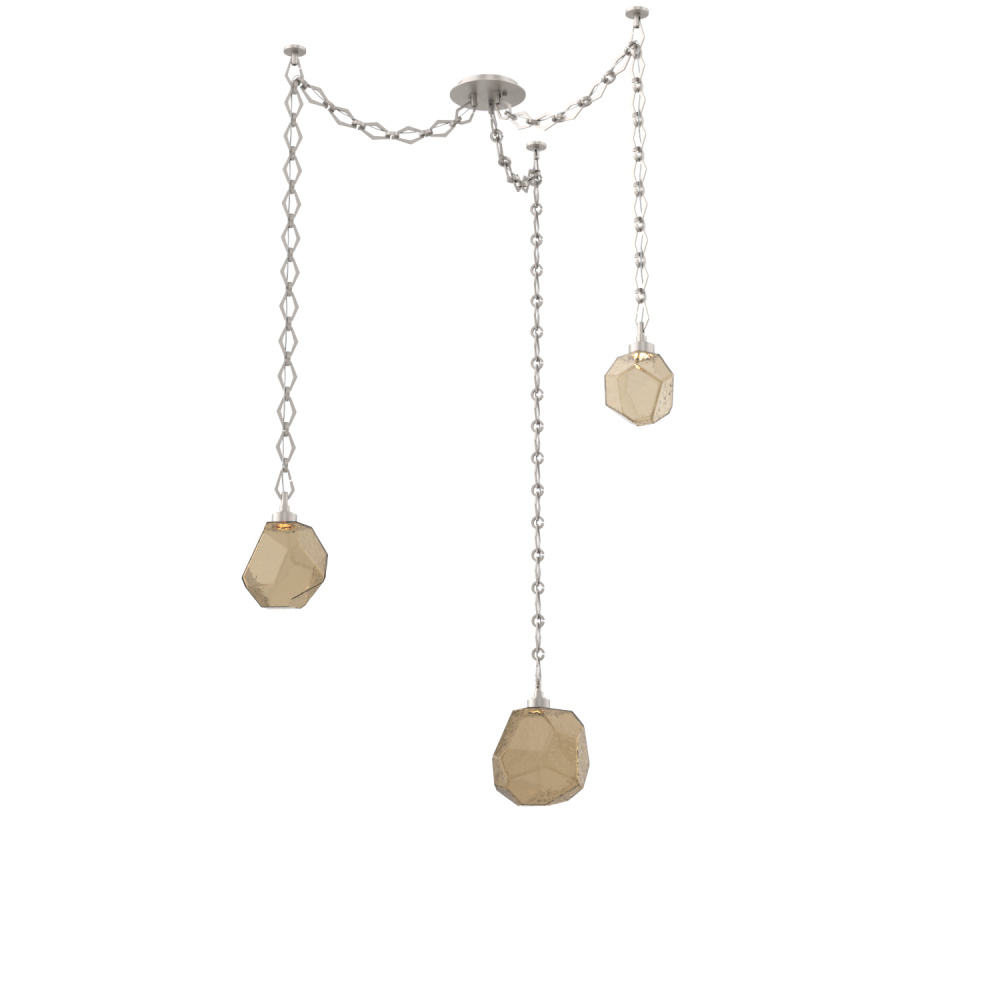 Gem Round Chain 3pc Swag Multi-Pendant